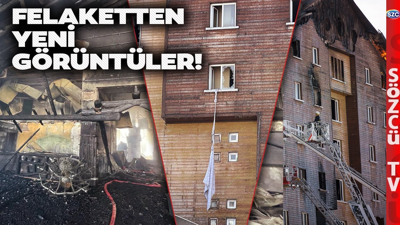 Bolu Kartalkaya'da Yanan Otelin Dışı Ahşap Kaplama! Otelden Yeni Görüntüler Ortaya Çıktı