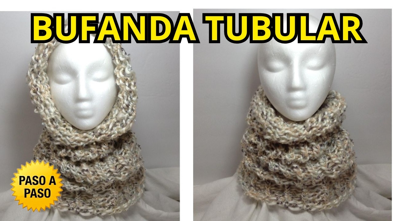 BUFANDA MAGICA TUBULAR en Telar Circular ¡Súper Fácil!