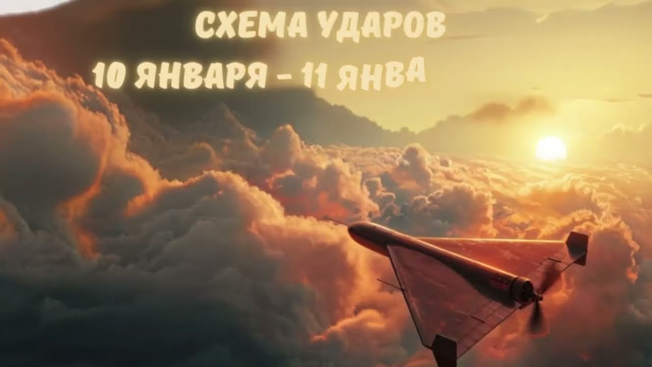 Схема ударов 10 января 2026 &ndash; 11 января 2026 года