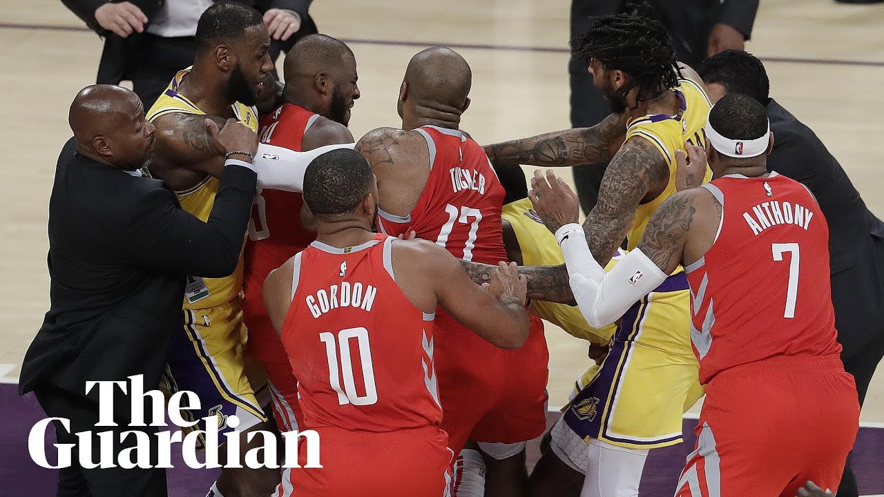 LeBron James and James Harden react to Lakers-Rockets brawl