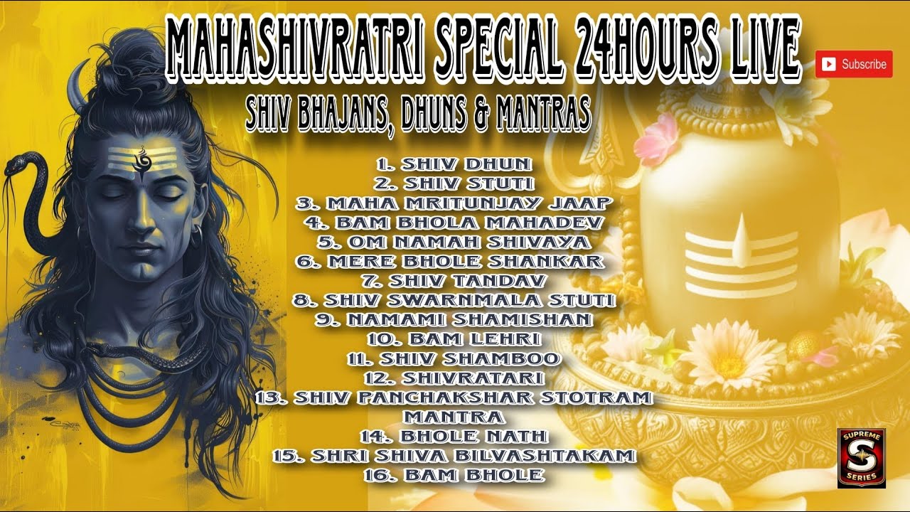 🕉 Mahashivratri Special 🔴 LIVE 24 Hours |🙏 Shiv Bhajans, Dhun & Powerful Mantras 🕉