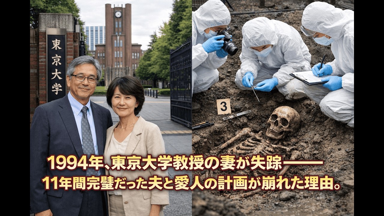 1994年、東京大学教授の妻が失踪――11年間完璧だった夫と愛人の計画が崩れた理由。