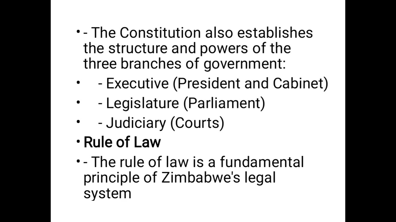 Introduction to Legal Systems, Lesson 1: Overview of Legal System in Zimbabwe