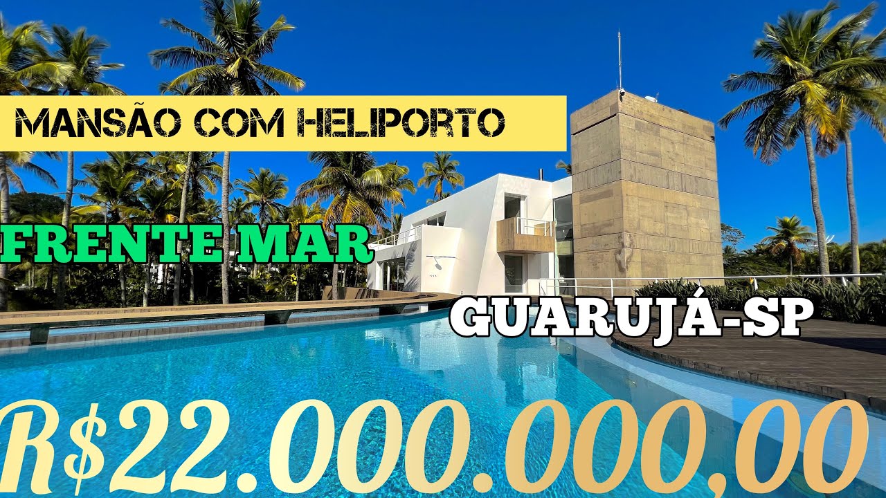 VOCÊ NUNCA VIU IGUAL... Uma mansão ICÔNICA com HELIPORTO em praia de Pernambuco GUARUJÁ.