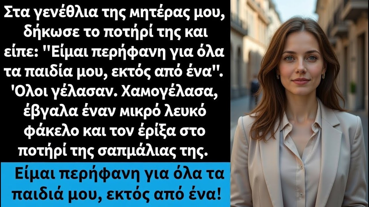 Στα γενέθλια της μητέρας μου σήκωσε το ποτήρι και είπε είμαι περήφανη για όλα τα παιδιά μου