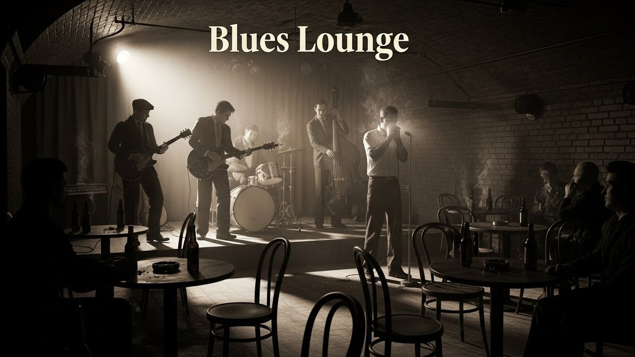 Vintage Blues Noir Coffeehouse – Dark Background Music for Work & Relax