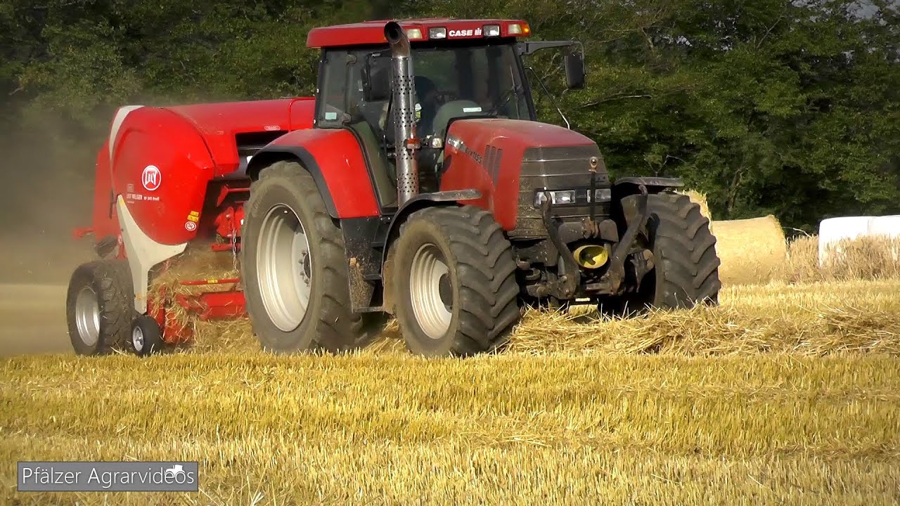 CASE CVX und WELGER RP 245 Profi am Kurzstroh pressen mit 25 Messern