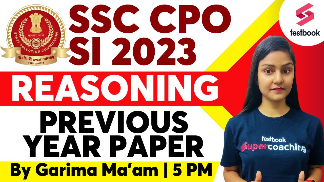 SSC CPO Previous Year Question Paper | Reasoning | SSC CPO Reasoning Solved Paper -3 | Garima Ma'am