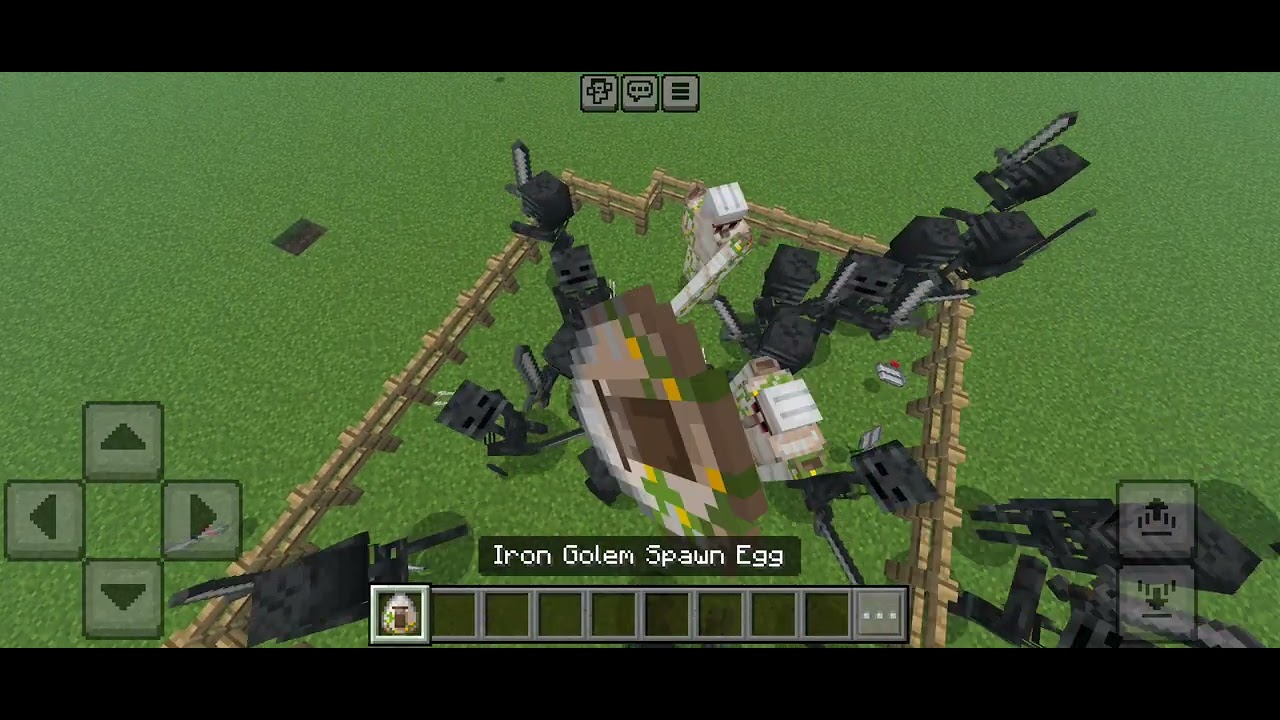 Golems vs Indicators fight in Minecraft 