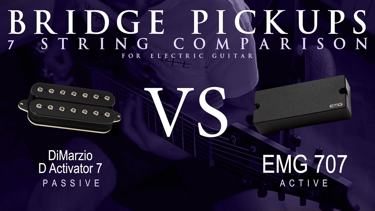 DiMarzio D ACTIVATOR 7 vs EMG 707 - 7 String Bridge Guitar Pickup Comparison Tone Demo