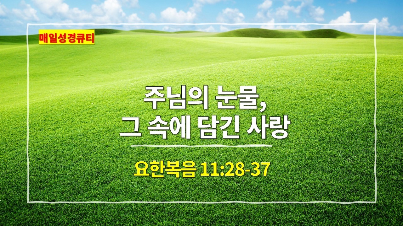 [3월 8일 묵상] 요한복음 11장 28절-37절, 주님의 눈물, 그 속에 담긴 사랑 - #매일성경 #큐티 #새벽예배설교문