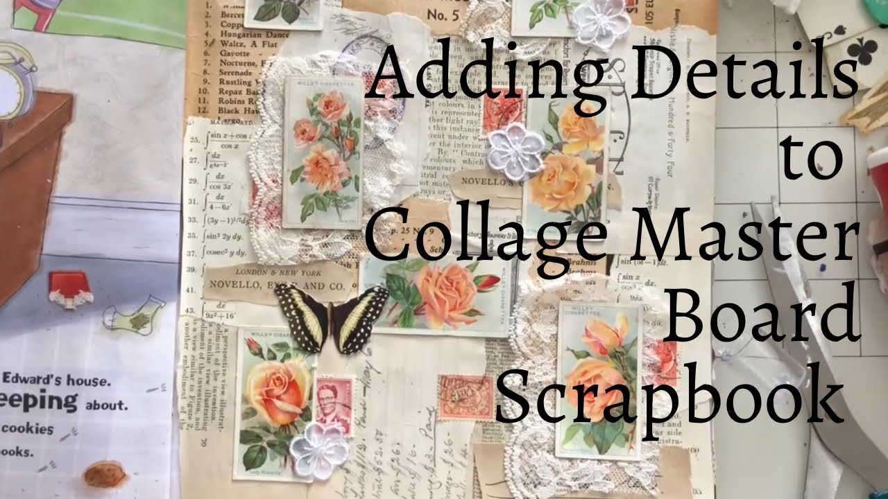 Adding vintage bits to collage master board