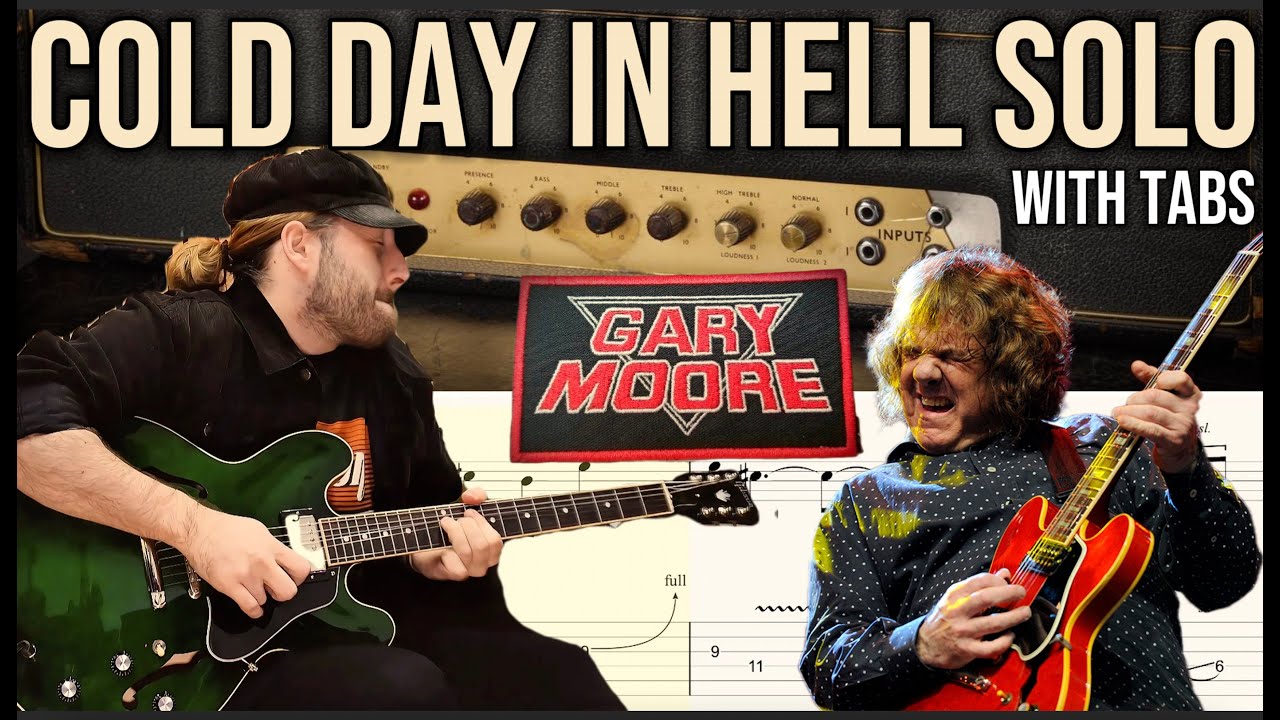 COLD DAY IN HELL GUITAR SOLO LESSON - GARY MOORE (WITH TABS)