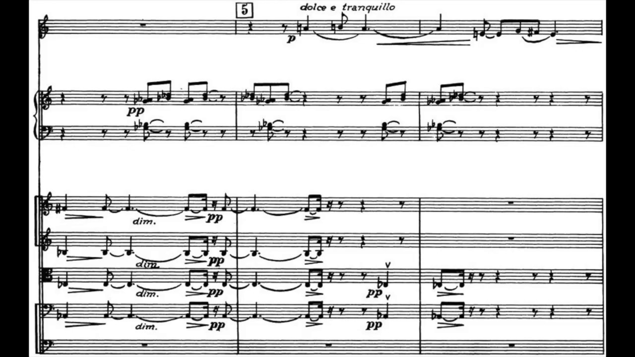 Walter Piston - Fantasy for English Horn, Harp, & Strings (Score Video) [1952]