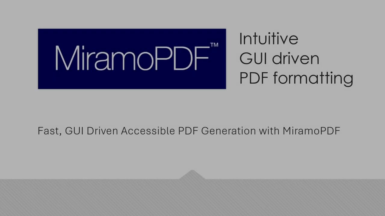 MiramoPDF: Fast, GUI Driven Accessible PDF Generation for EAA Compliance