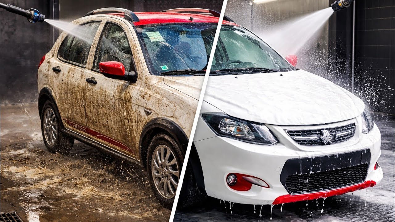 🔥 DIRTY to SHOWROOM! Quick Hatchback Extreme Makeover | 15-Minute Full Car Wash Transformation