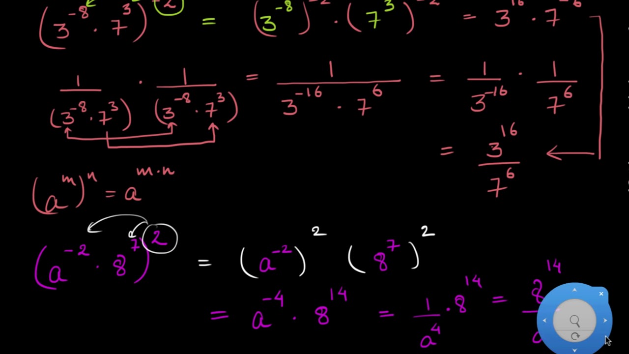Powers of products & quotients integer exponents (Hindi)
