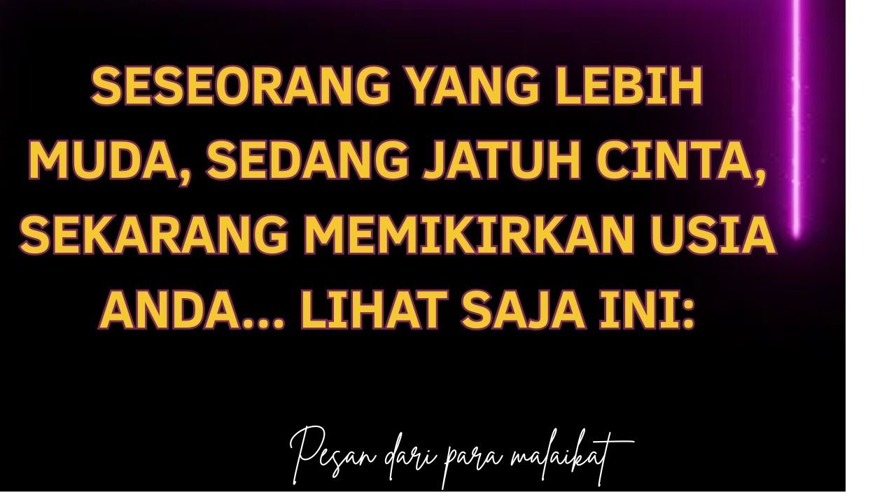 Seseorang yang lebih muda, sedang jatuh cinta, sekarang memikirkan usia Anda... lihat saja ini: