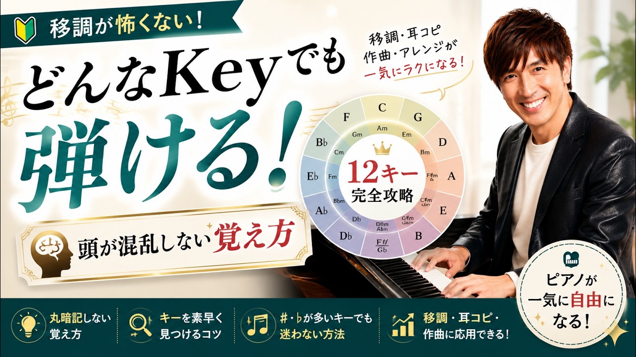 ピアノ上達の鍵！12キーを覚えるコツを大公開 #ピアノ弾き語りレッスン