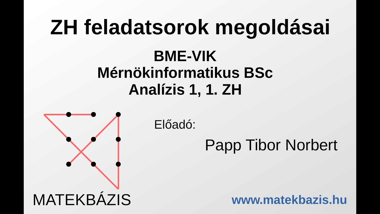 BME-VIK, Mérnökinformatikus BSc, Analízis 1, 1. ZH