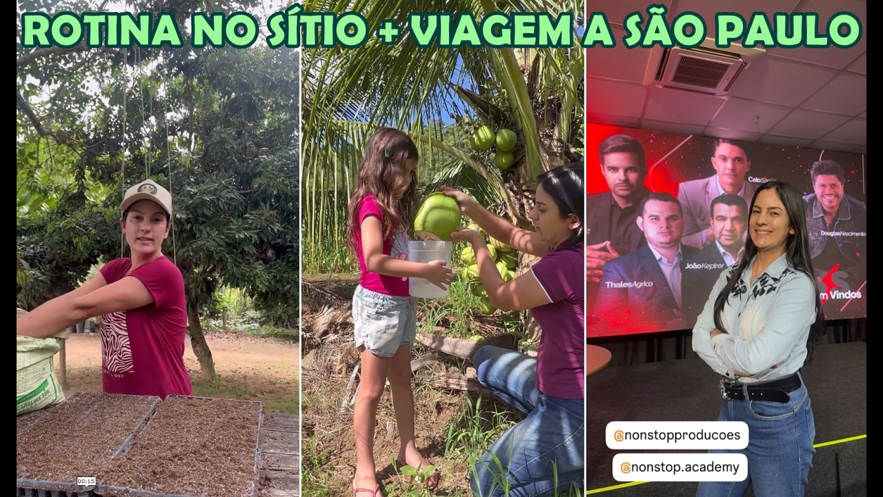 Cleide Lifestyle plantando mudas e enchendo uma jarra com água de coco + Viagem a São Paulo