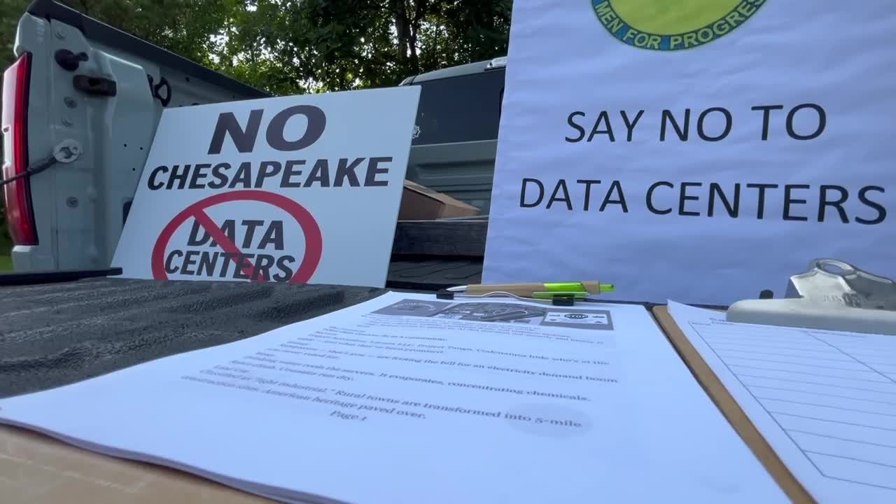 Протестующие в Чесапике присоединились к национальному дню протеста против дата-центров
