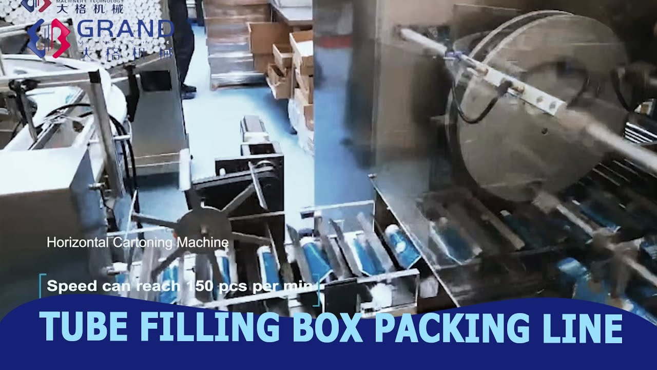 Automatic Tube Filling Sealing Box Packing Cartoning Case Packaging Machine Labeling Production Line