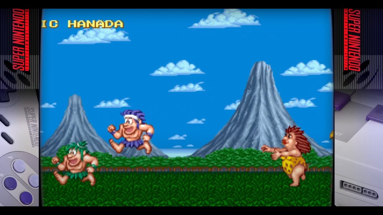 Joe & Mac 1991 игра SNES Прохождение игры.