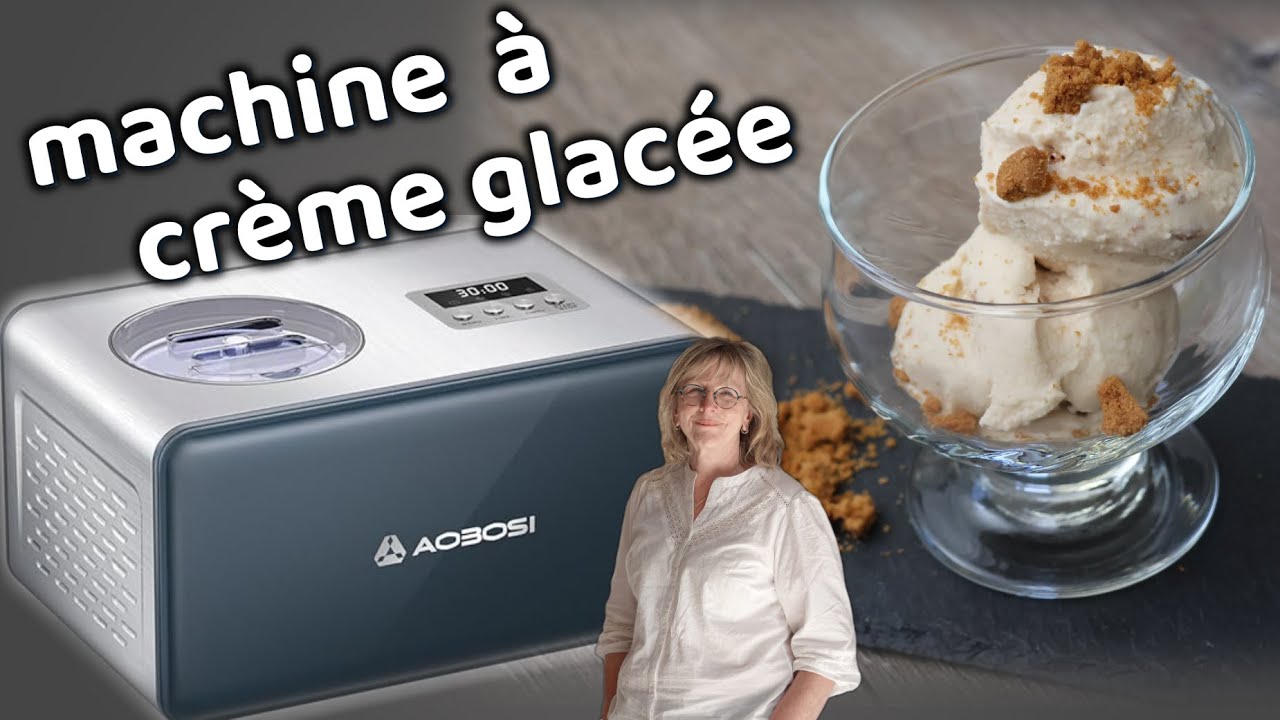 Aobosi machine a glace 1,5L glace aux speculoos #aobosi