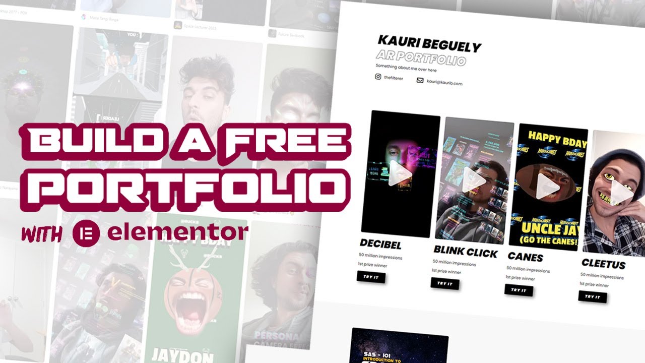 Create a free AR/video portfolio with InfinityFree and Elementor