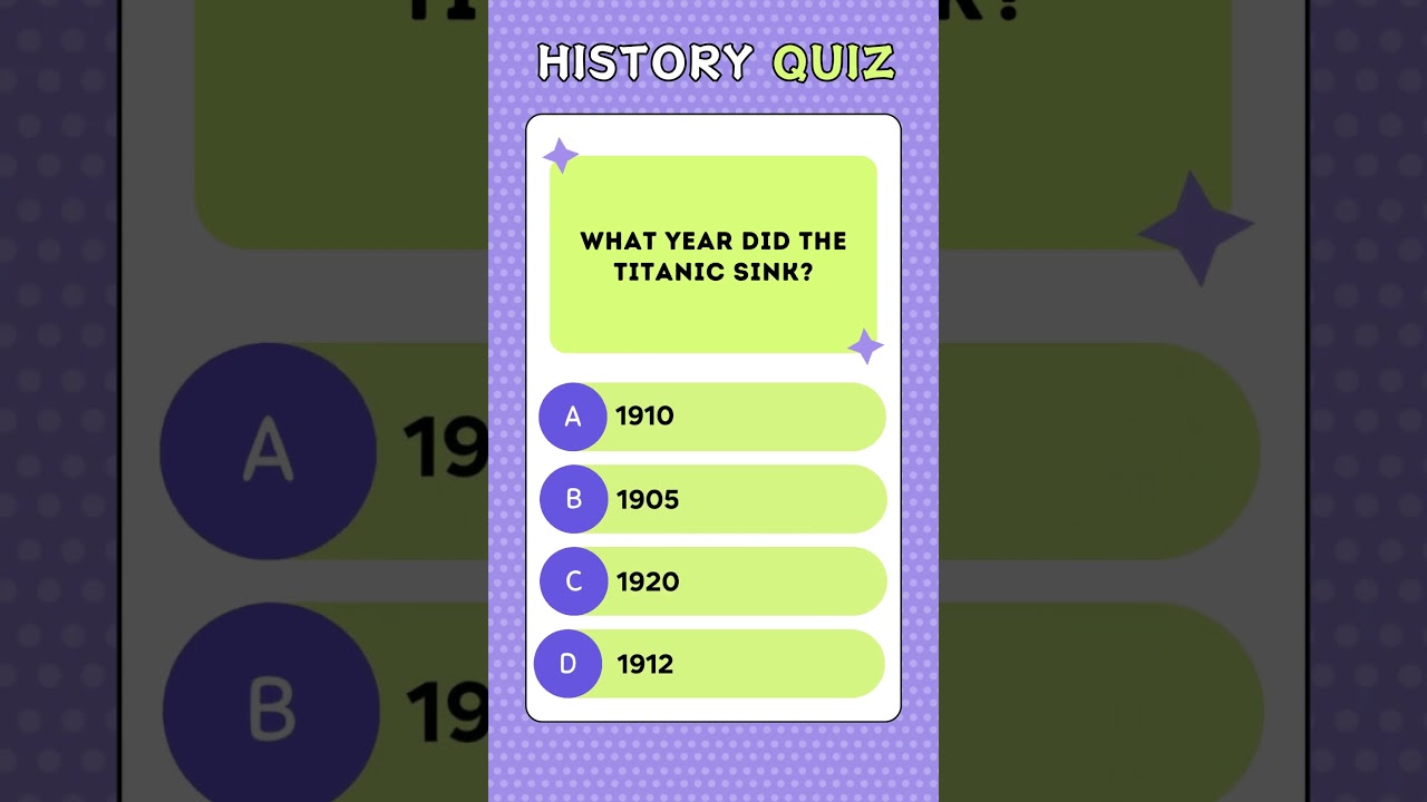 What Year Did the Titanic Sink? #shorts #quiz