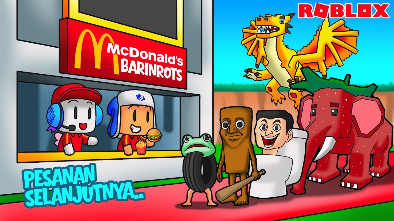 AKU MEMBUAT RESTORAN BURGER MCDONALD BRAINROT PERTAMA DI ROBLOX!!