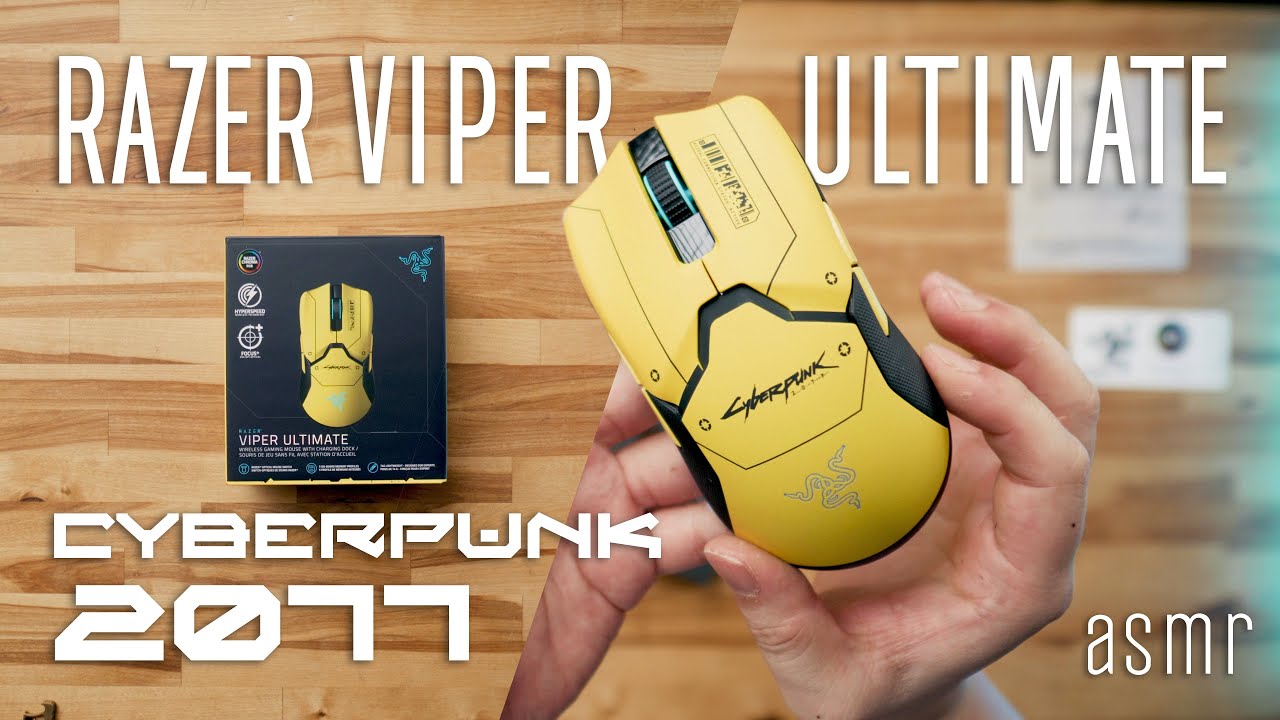 Razer Viper Ultimate Cyberpunk 2077 Mouse - ASMR Unboxing