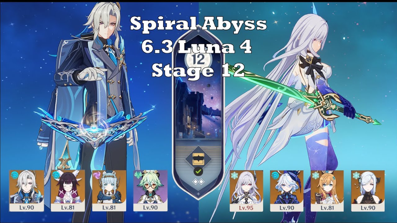 Skirk Freeze & Neuvillette Lunar charged _ New Spiral Abyss 6.3 Luna 4 _ Genshin Impact