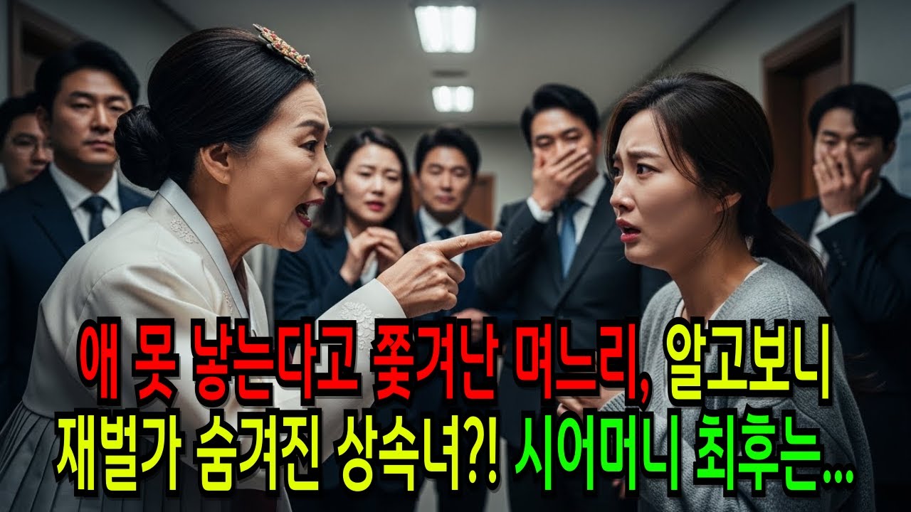 애 못 낳는다고 쫓겨난 며느리, 알고보니 재벌가 숨겨진 상속녀?! 시어머니 최후는...ㅣ시니어사연ㅣ오디오북ㅣ노후사연ㅣ