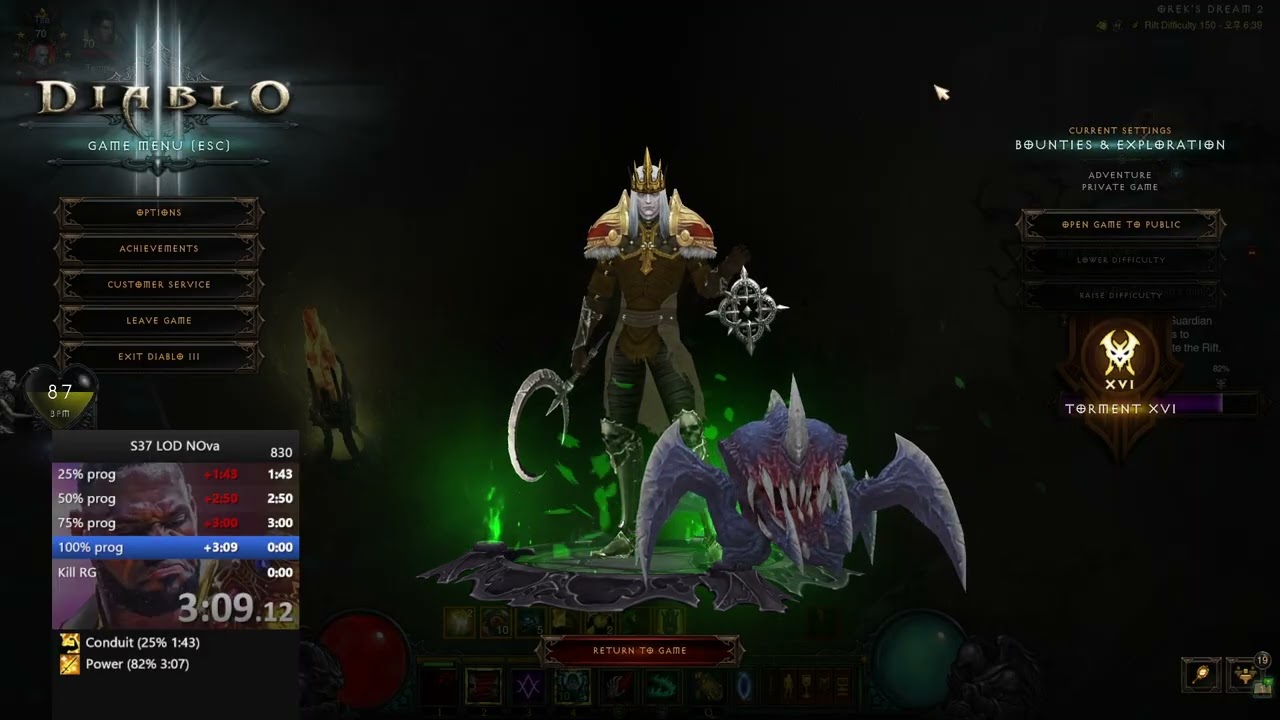 Diablo 3 Season 37 Lod Necro Nova 150 4:59мин ранг 1 NA