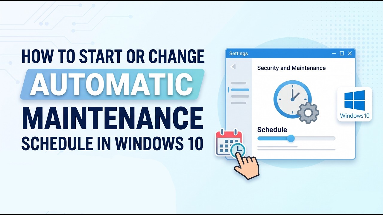 How to Start or Change Automatic Maintenance Schedule in Windows 10