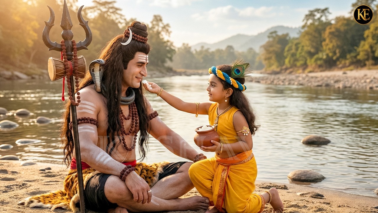 महाशिवरात्रि पर बाल कान्हा ने अपने हाथों से शिव जी को माखन खिलाया || YMKN || Shree Krishan leela