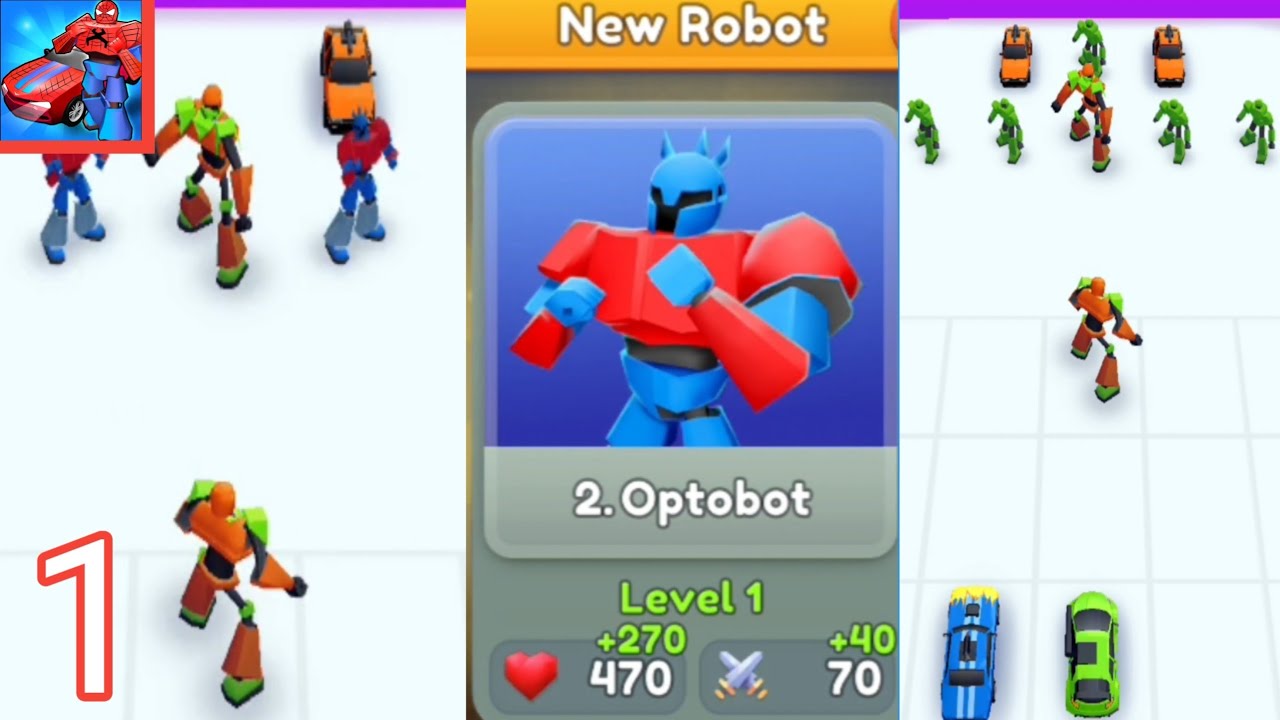 ROBOT MERGE MASTER CAR GAMES LEVEL 1-10 BOSS FIGHT WALKTHROUGH GAMEPLAY PART 1 |