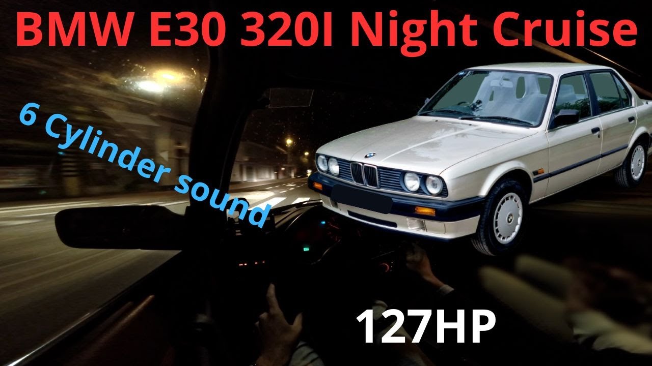 Onboard - Night Drive In A BMW E30 320I - Amazing 6 Cylinder Sound