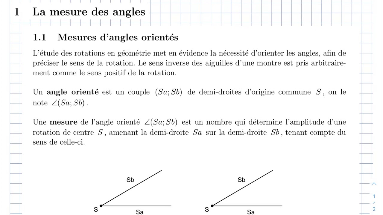 MESURES D’ANGLES