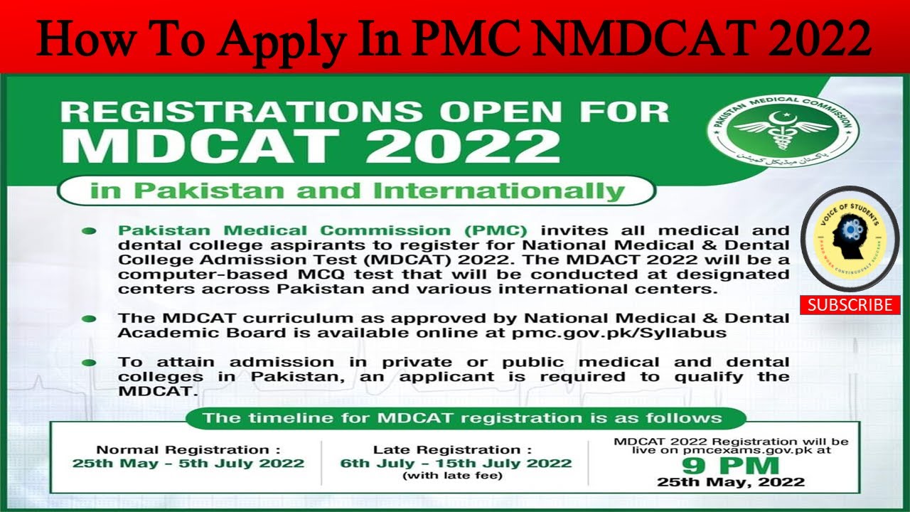 How  To Apply in PMC NMDCAT 2022. Complete Procedure || Malik Atif Ali || Voice Of Students ||