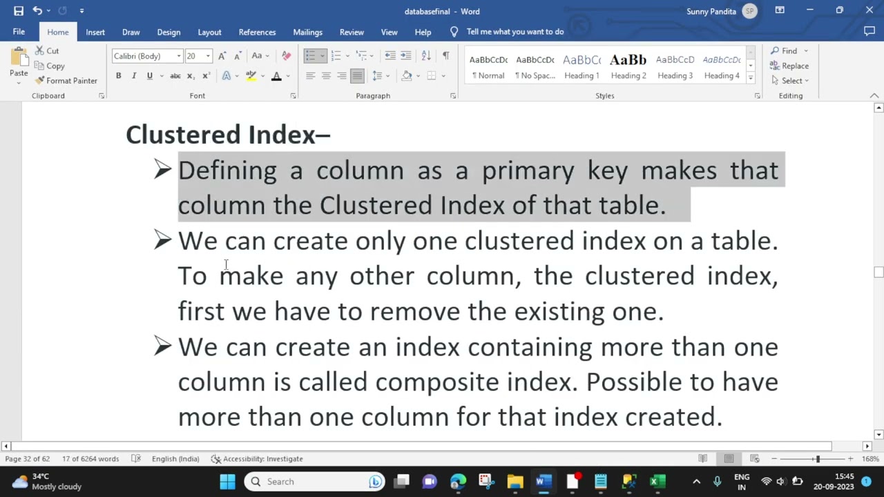Clustered and Non-Clustered Index. Session 3