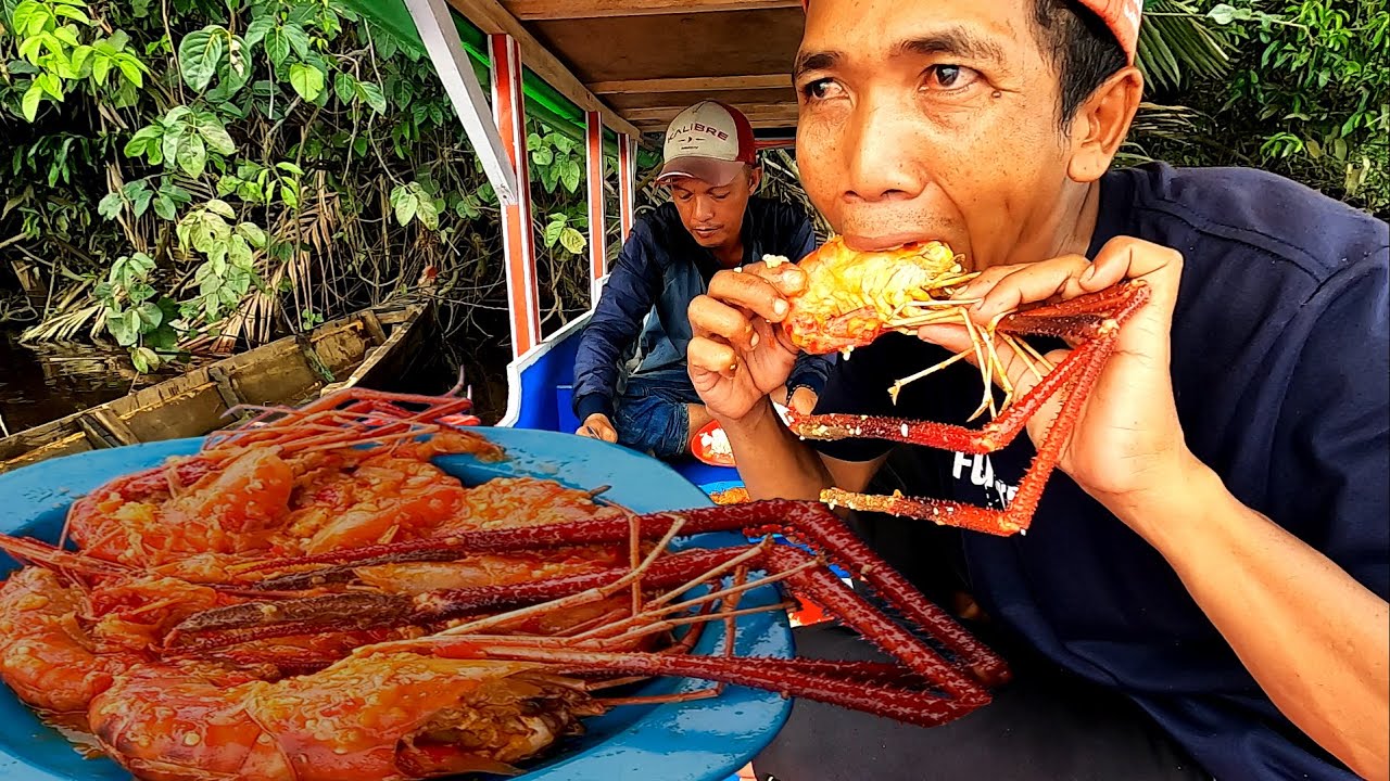 Masak dan makan udang pangkong hasil mancing ala Angler Kayong