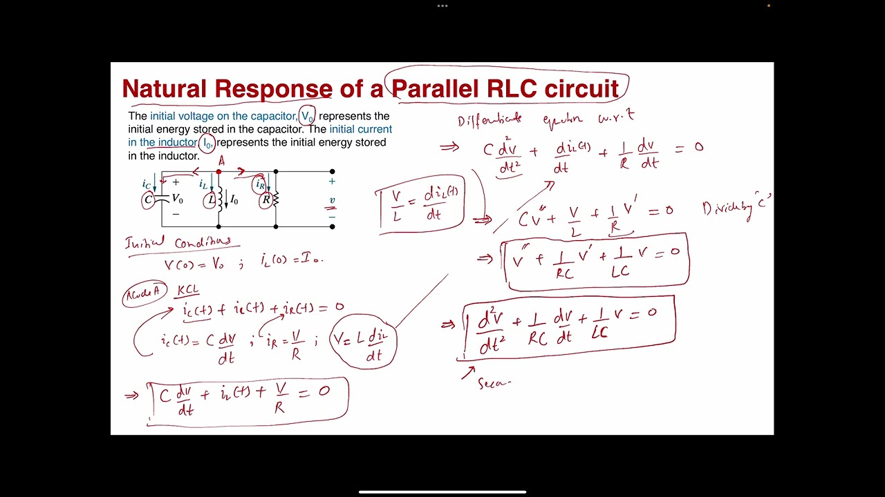 Lecture_5A: Natural Response of a Parallel RLC Circuit (Characteristic Equation)