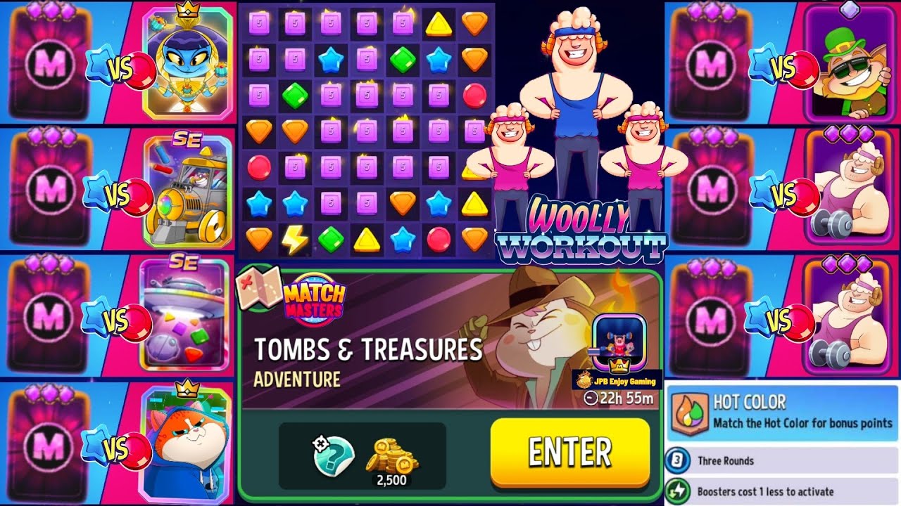 Adventure Tombs and Treasures/ Hot Color Match Masters Free 2,500 Coins