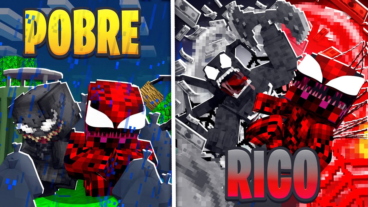 RICO VS POBRE DO VENOM E DO CARNIFICINA no Minecraft