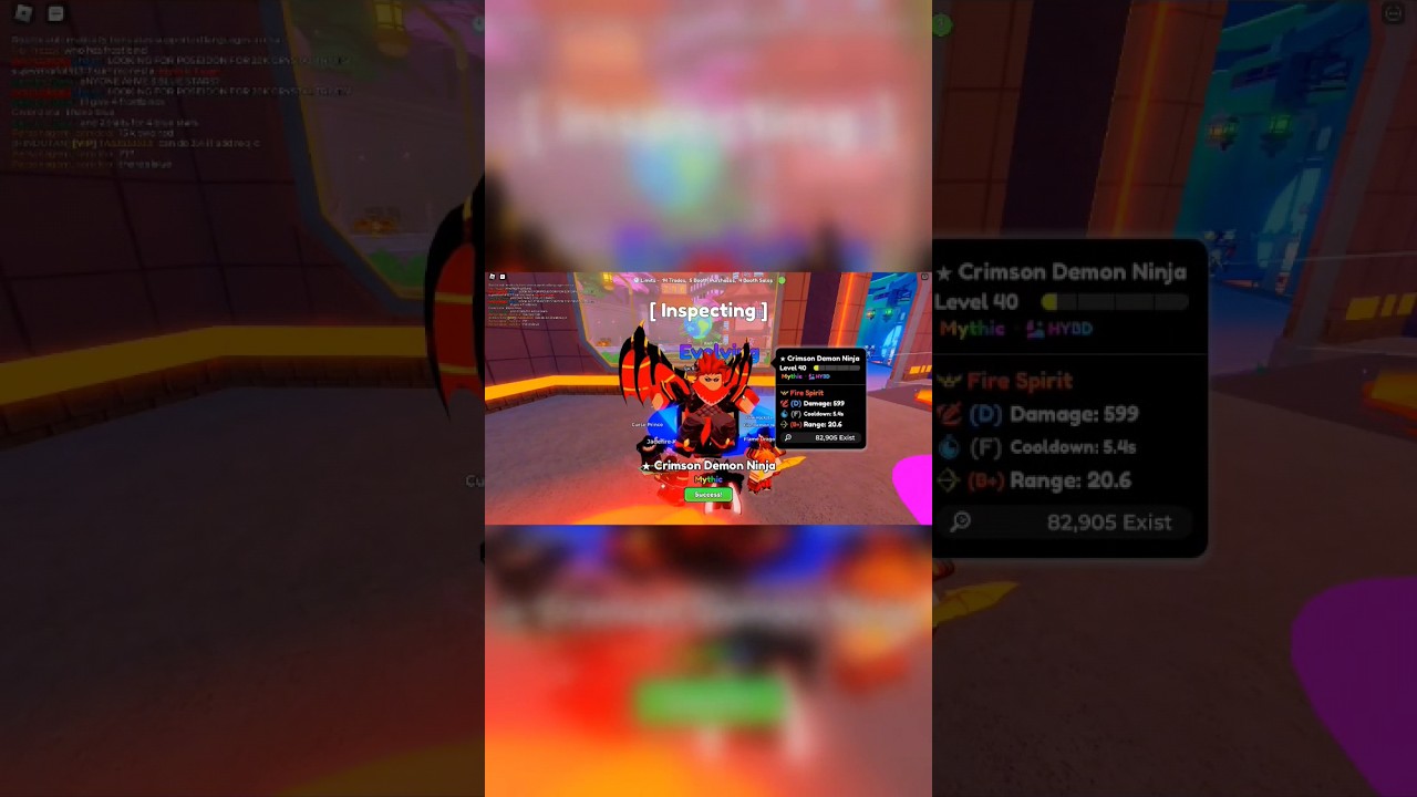 Upgrading My Fire Demon Ninja To Crimson Demon Ninja || Anime Defenders #animedefenders #roblox