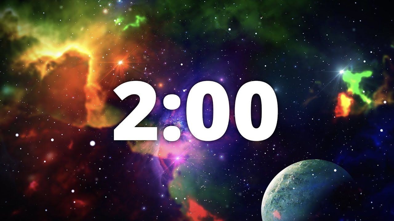 2 Minute Countdown Timer with Alarm and Deep Space Ambient Music | 🌠Deep Space Galaxy 🌠