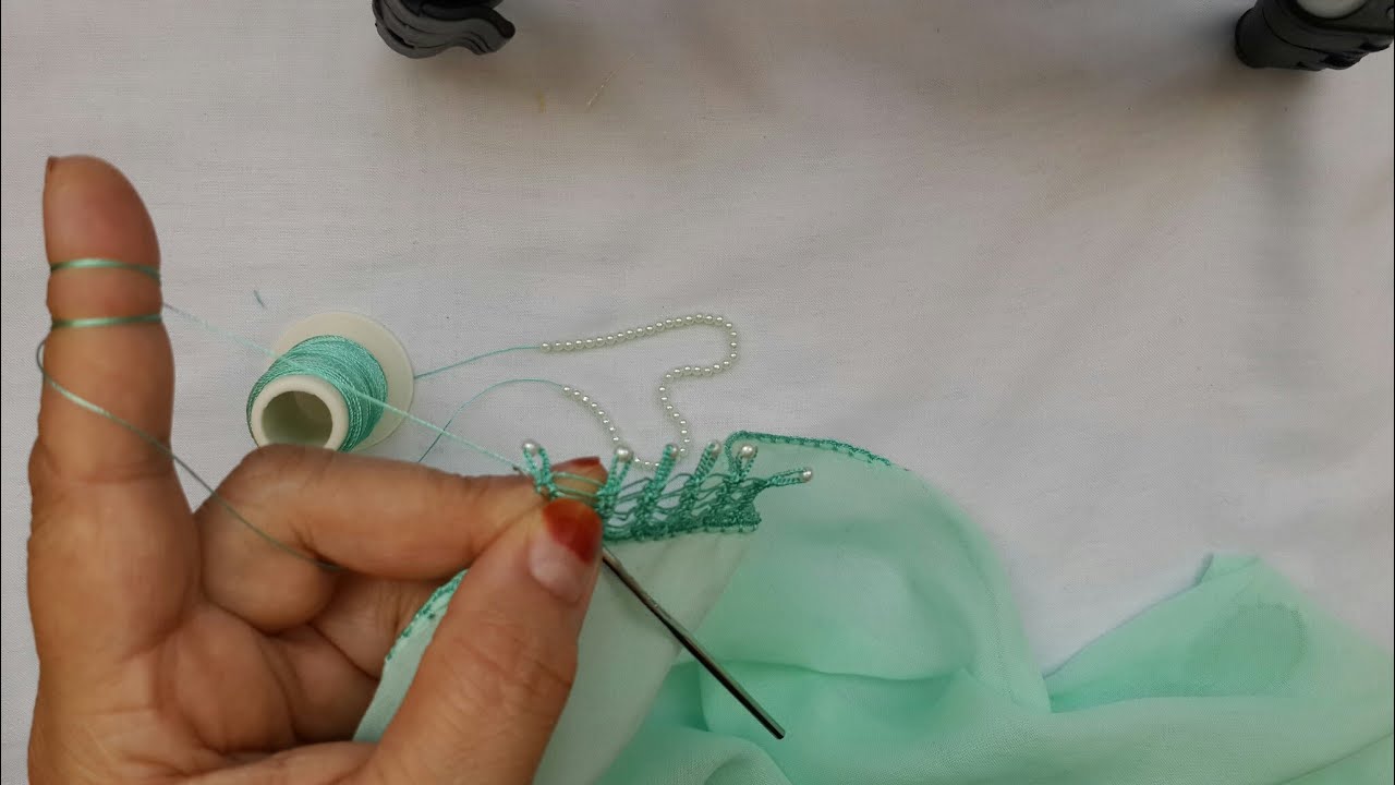 465-Gizli Örümcekle gösterişli tek sıra kolay incili tığ oyası modelleri tığ oyası örnekleri yapımı